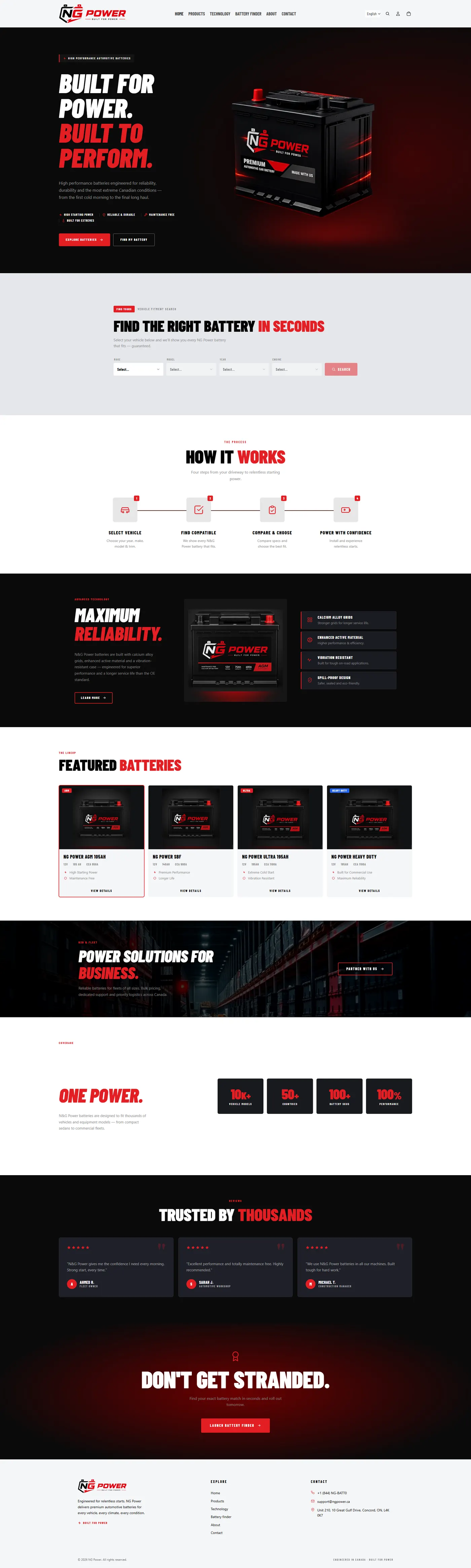 Home page after redesign